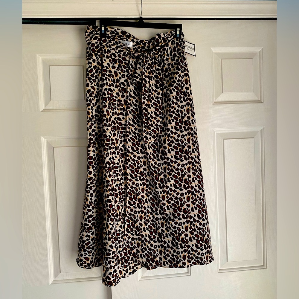 Leopard print wrap skirt